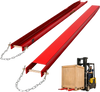 VEVOR Forklift Extensions 84 x 4.5 in, 5500 lbs Load Capacity & Bottom Lock, for Forklifts and Forklift Trucks, Heavy-Duty Industrial Steel Pallet Fork Attachments, Extended Load Handling, Red, 1 Pair
