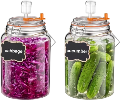 Vevor Fermentation Jar 1 Gallon Wide Mouth Glass Container Kit 2-Pack New