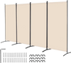 VEVOR Room Divider, 4 Panel Room Divider, Folding Privacy Screen and Portable Partition Divider for Room Separation, Freestanding Room Partitions for Office, Bedroom, Study, Beige