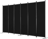 VEVOR Room Divider, 6 Panel Room Divider, Folding Privacy Screen and Portable Partition Divider for Room Separation, Freestanding Room Partitions for Office, Bedroom, Study, Black