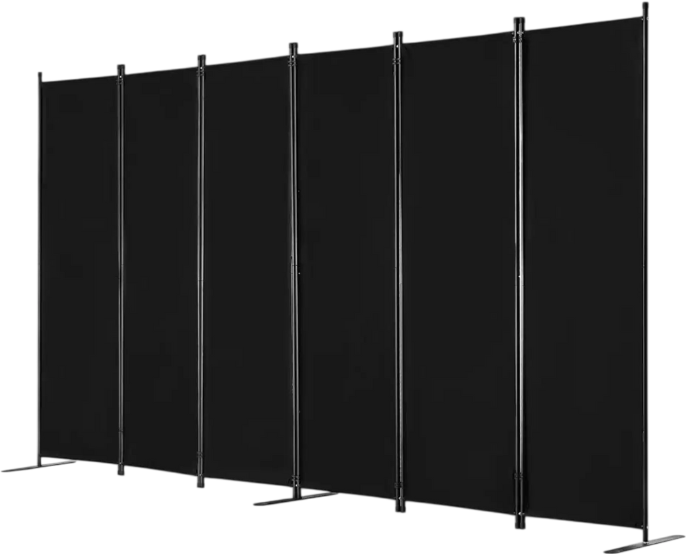VEVOR Room Divider, 6 Panel Room Divider, Folding Privacy Screen and Portable Partition Divider for Room Separation, Freestanding Room Partitions for Office, Bedroom, Study, Black