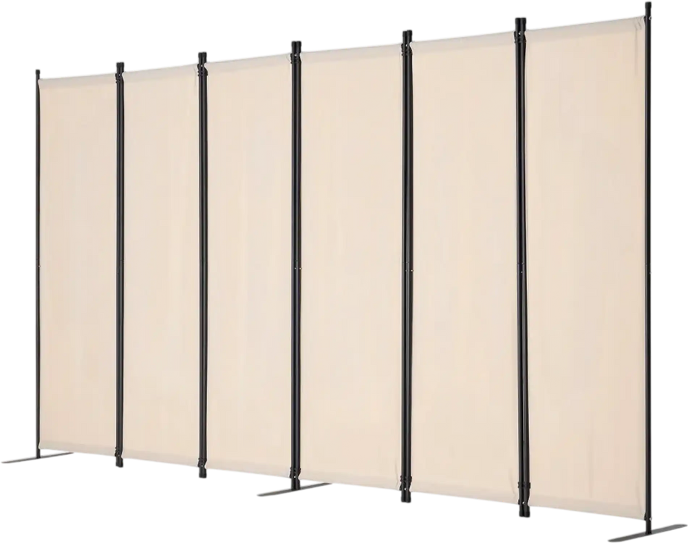 VEVOR Room Divider, 6 Panel Room Divider, Folding Privacy Screen and Portable Partition Divider for Room Separation, Freestanding Room Partitions for Office, Bedroom, Study, Beige