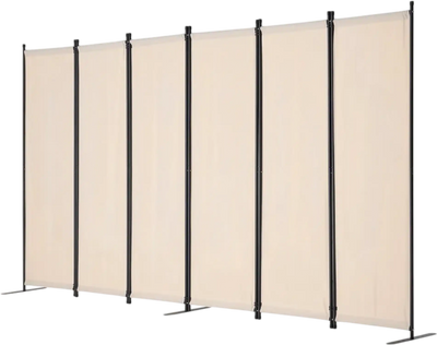 Vevor Room Divider 6-Panel Folding Privacy Screen Beige New