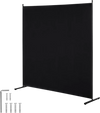 VEVOR Room Divider, Single Panel Room Divider, 6FT Privacy Screen Indoor, Partition Divider for Room Separation, Freestanding Room Divider Panel for Office, Bedroom, Black