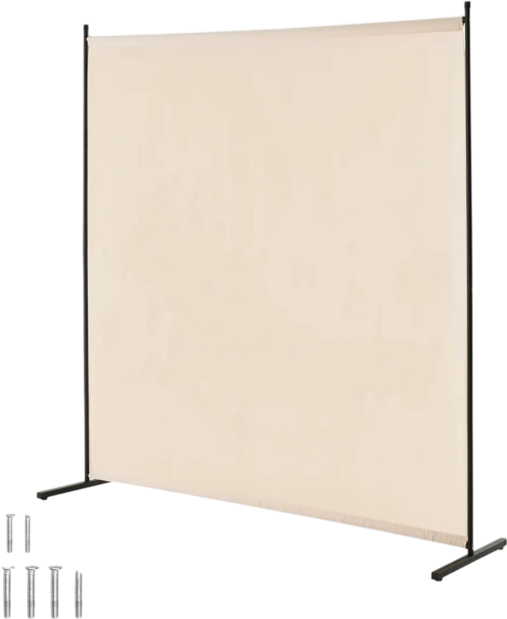 VEVOR Room Divider, Single Panel Room Divider, 6FT Privacy Screen Indoor, Partition Divider for Room Separation, Freestanding Room Divider Panel for Office, Bedroom, Beige
