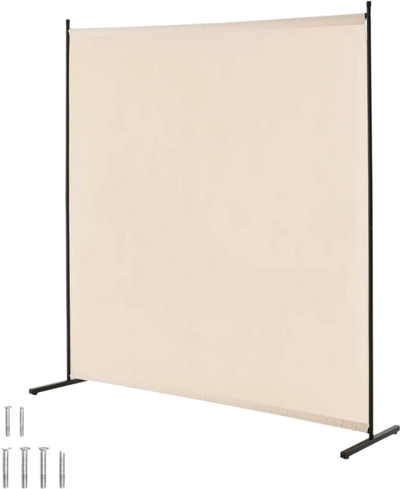 Vevor Room Divider 6' Beige Privacy Screen Single Panel New