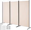 VEVOR Room Divider, 3 Panel Room Divider, Folding Privacy Screen and Portable Partition Divider for Room Separation, Freestanding Room Partitions for Office, Bedroom, Study, Beige