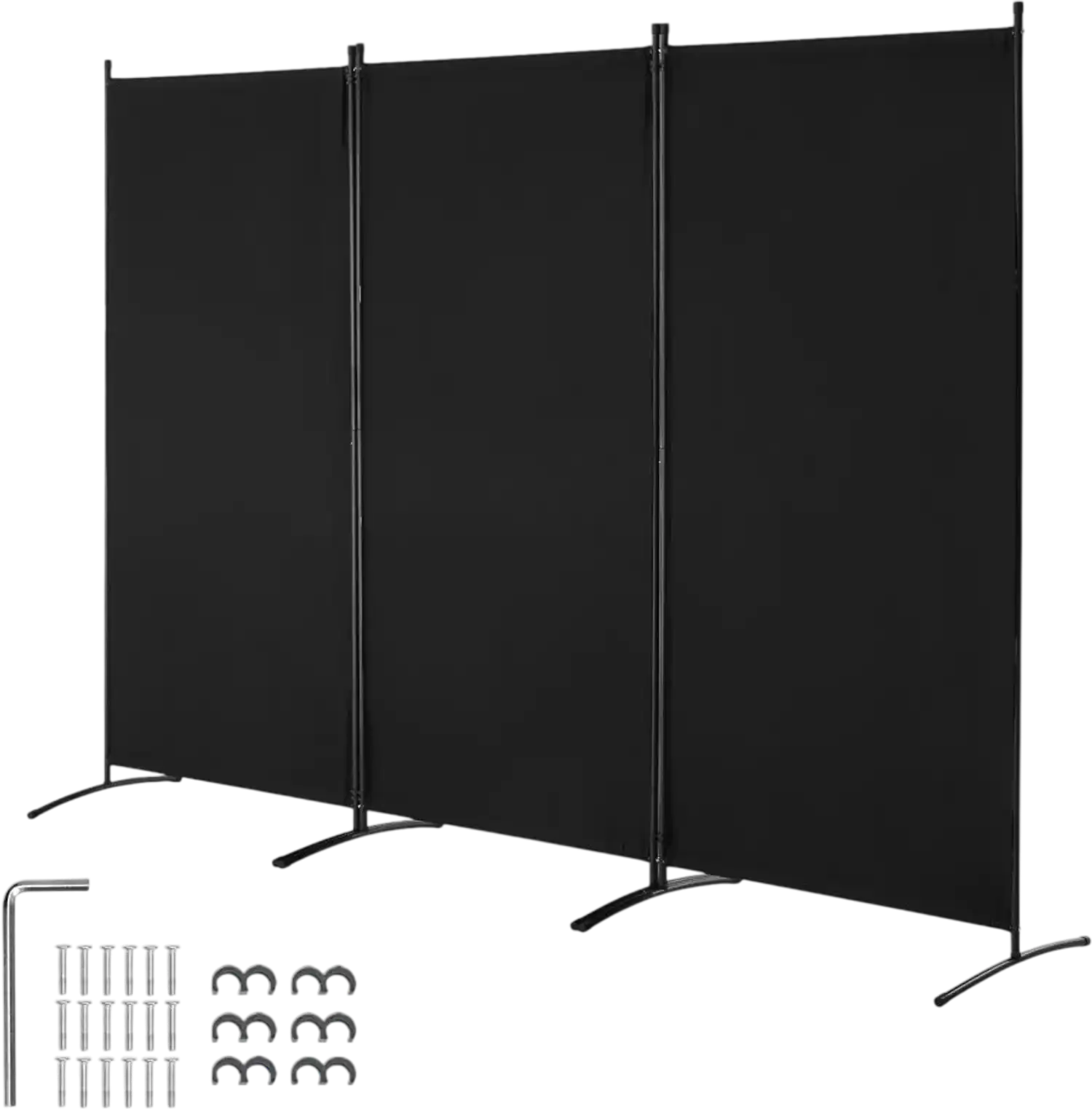 Vevor Room Divider 3-Panel Folding Privacy Screen Black New