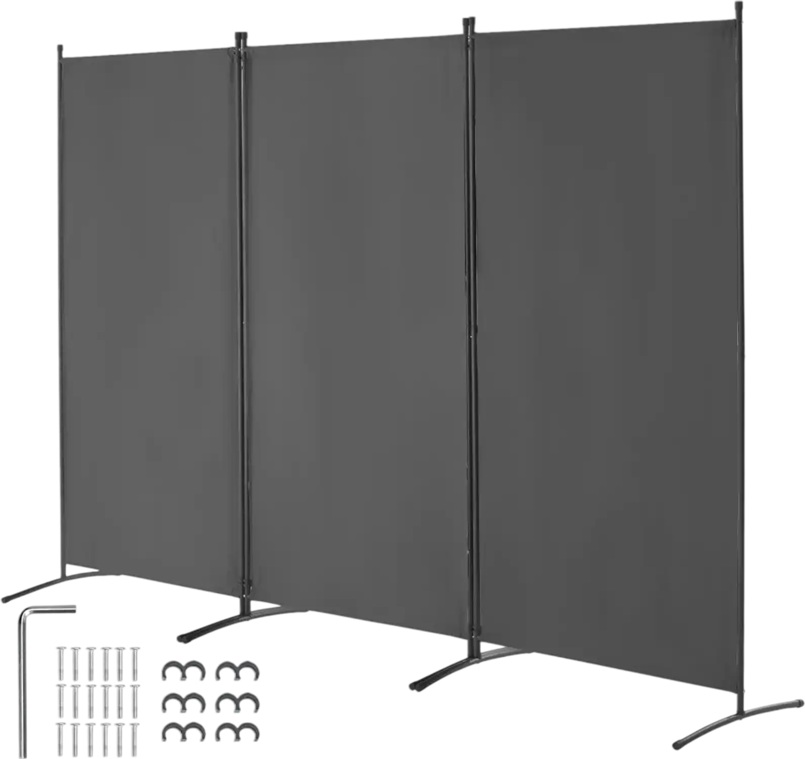 Vevor Room Divider 3-Panel Folding Privacy Screen Gray New