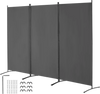 VEVOR Room Divider, 3 Panel Room Divider, Folding Privacy Screen and Portable Partition Divider for Room Separation, Freestanding Room Partitions for Office, Bedroom, Study, Grey