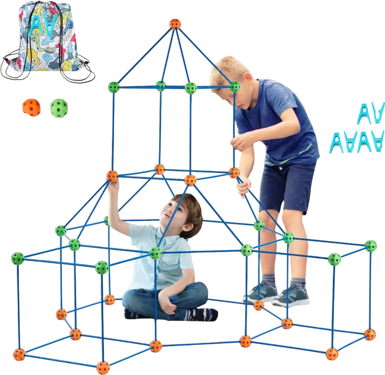Vevor Fort Building Kit Kids STEM Construction Toy Set 120-Piece New