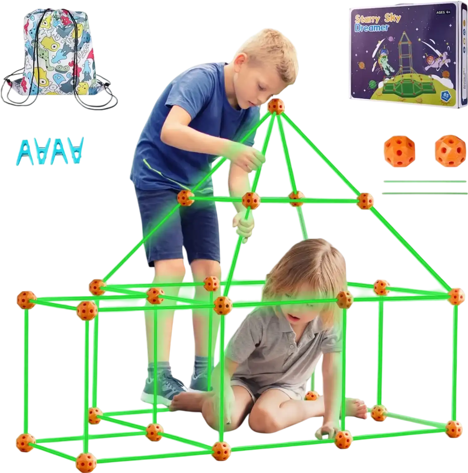 Vevor Fort Building Kit Glow-in-the-Dark STEM Tent Construction Toy New