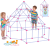 VEVOR Fort Building Kit for Kids, 140 PCS Creative STEM Construction Toys, for 4 5 6 7 8+ Year Old Boys Girls, Upgraded Balls, Ring & Ball Toss, Educational Activity, Indoor Outdoor Play, Storage Bag