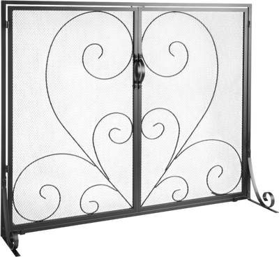 Vevor Fireplace Screen Vintage Iron Mesh Spark Guard Cover 39