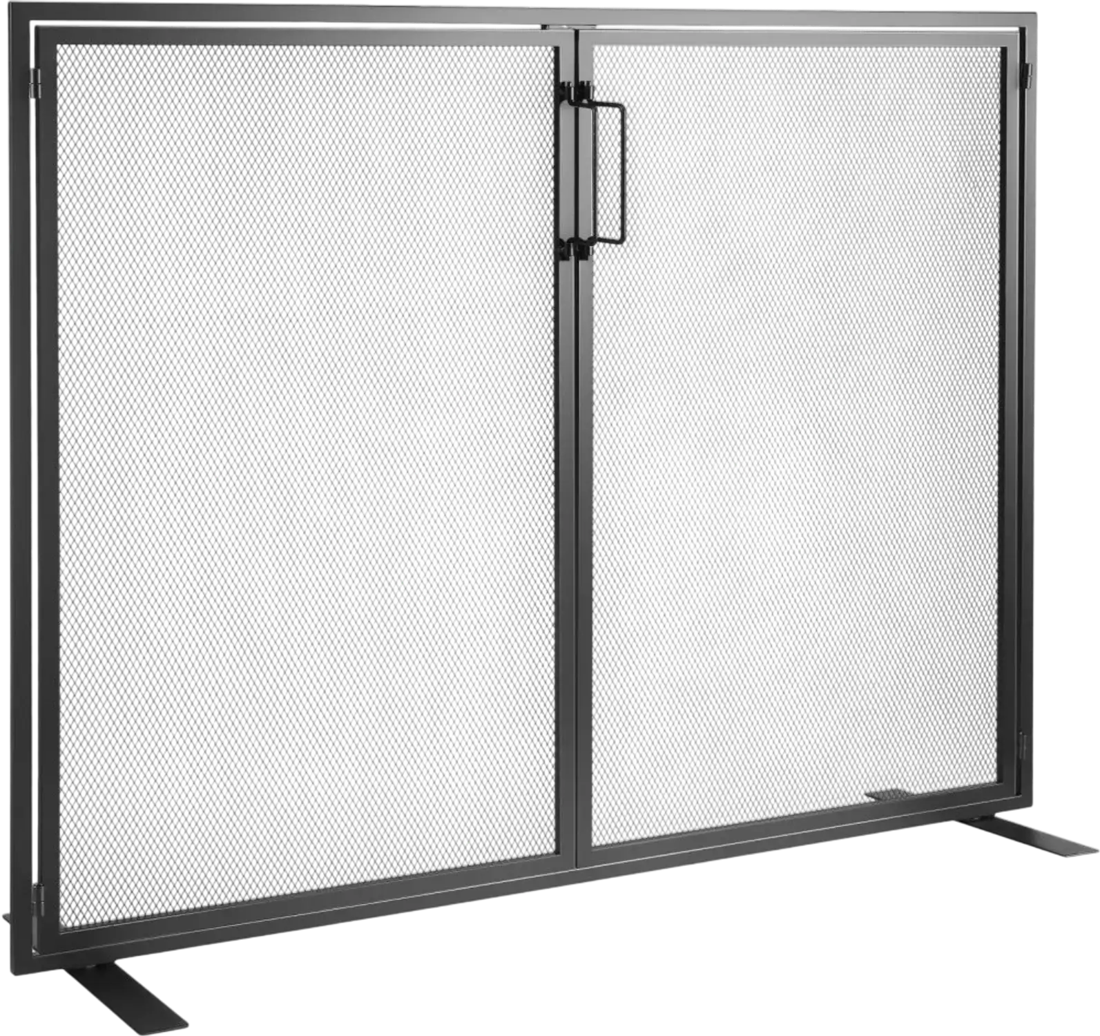 Vevor Fireplace Screen Freestanding Iron Mesh Spark Guard with Door 38.98