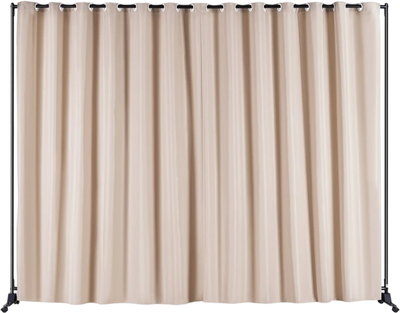 Vevor Room Divider 8' x 10' Portable Privacy Screen with Wheels Khaki New