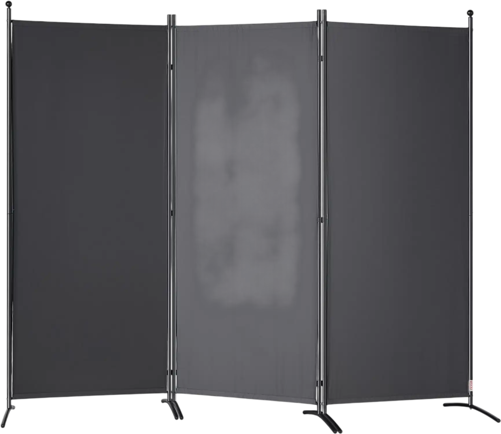 Vevor Room Divider 6.1' 3-Panel Fabric Privacy Screen Dark Gray New