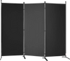 VEVOR Room Divider, 6.1 ft Room Dividers and Folding Privacy Screens (3-panel), Fabric Partition Room Dividers for Office, Bedroom, Dining Room, Study, Freestanding, Black