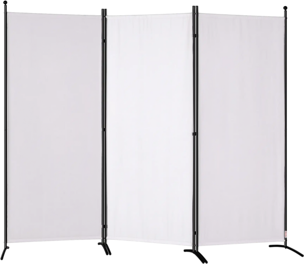 VEVOR Room Divider, 6.1 ft Room Dividers and Folding Privacy Screens (3-panel), Fabric Partition Room Dividers for Office, Bedroom, Dining Room, Study, Freestanding, White
