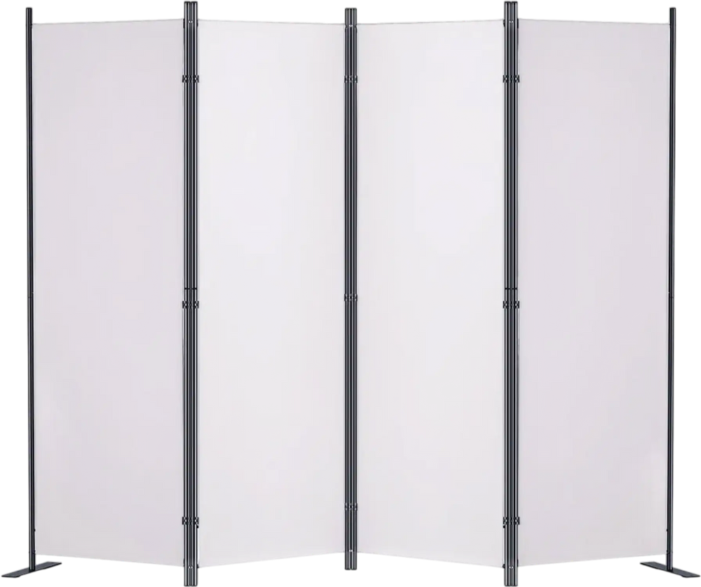 VEVOR Room Divider, 5.6 ft Room Dividers and Folding Privacy Screens (4-panel), Fabric Partition Room Dividers for Office, Bedroom, Dining Room, Study, Freestanding, White
