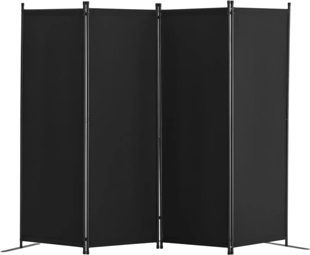 VEVOR Room Divider,  4 Panel Room Dividers and Folding Privacy Screens, Fabric Partition Room Dividers for Office, Bedroom, Dining Room, Study, Freestanding, Black