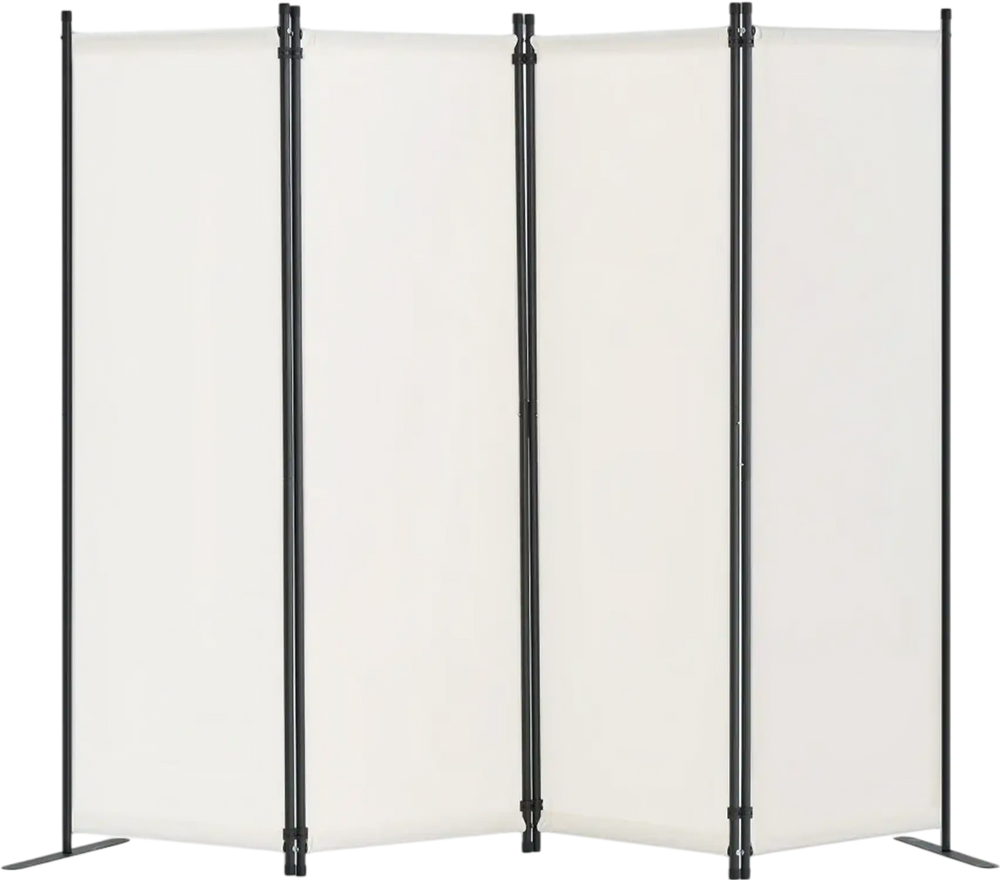 VEVOR Room Divider,  4 Panel Room Dividers and Folding Privacy Screens, Fabric Partition Room Dividers for Office, Bedroom, Dining Room, Study, Freestanding, White