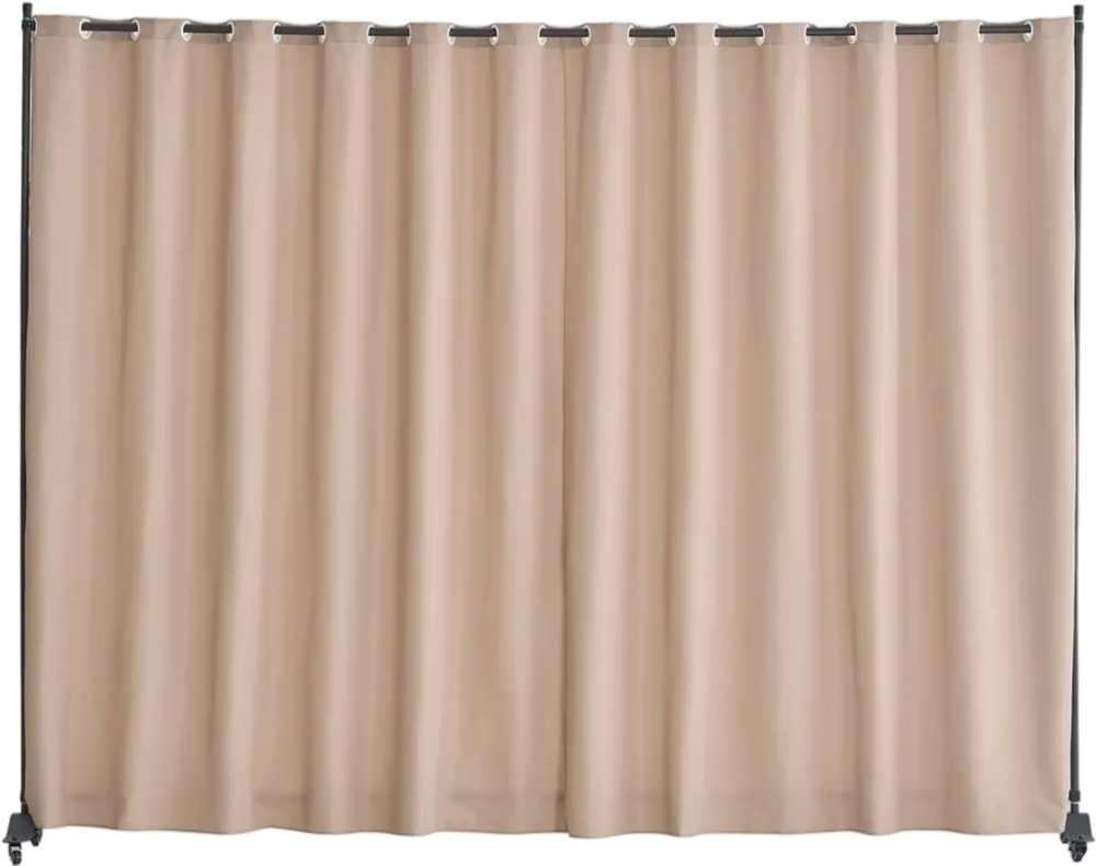 VEVOR Room Divider, Portable Panel Room Divider with Wheels Curtain Divider Stand, Freestanding Room Divider Privacy Screen for Office, Bedroom, Dining Room, Study, Brown