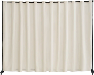VEVOR Room Divider, Portable Panel Room Divider with Wheels Curtain Divider Stand, Freestanding Room Divider Privacy Screen for Office, Bedroom, Dining Room, Study, Beige