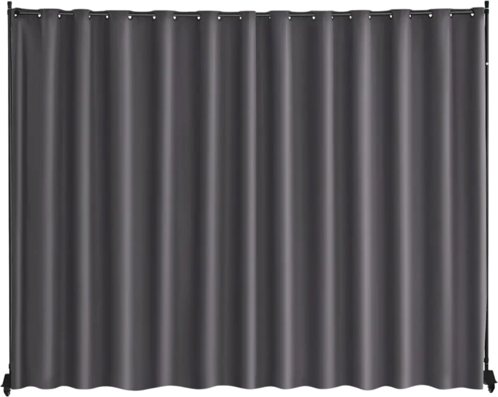 VEVOR Room Divider, Portable Panel Room Divider with Wheels Curtain Divider Stand, Freestanding Room Divider Privacy Screen for Office, Bedroom, Dining Room, Study, Gray