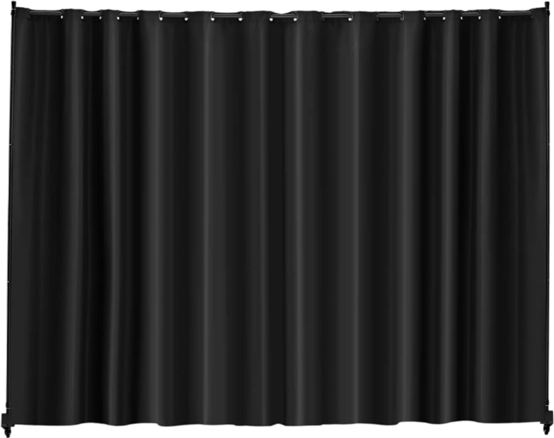 Vevor Room Divider Portable Privacy Screen with Wheels Black 10' x 8' New