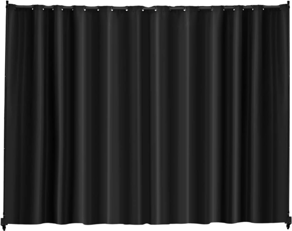 VEVOR Room Divider, Portable Panel Room Divider with Wheels Curtain Divider Stand, Freestanding Room Divider Privacy Screen for Office, Bedroom, Dining Room, Study, Black
