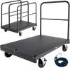 VEVOR Drywall Cart Dolly, 1800 lbs Load Capacity, 2-in-1 Steel Panel Truck Cart with 5 inch Swivel Casters, 36 x 24 inch Platform Truck with 4 Side Handrails for Factory, Warehouse, Garage, Black