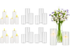 VEVOR Pillar Candles and Glass Vases Set 24 Pcs, Clear Cylinder Hurricane Candle Holders for Wedding Centerpieces, Tall Vase for Table Decor, Wedding Party, Thanksgiving,White (2.56" x 4.7",5.9",7.9")