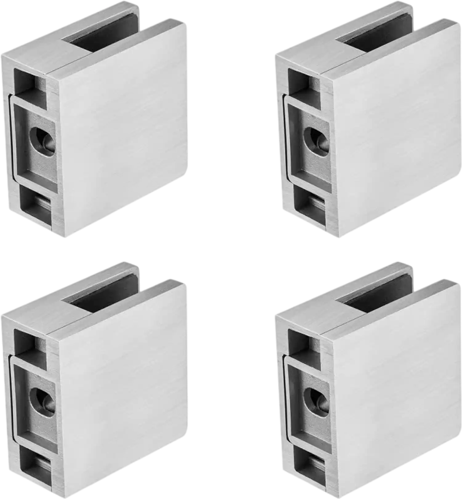 Vevor Glass Clamp Square Glass Railing Bracket 4-Piece 0.31