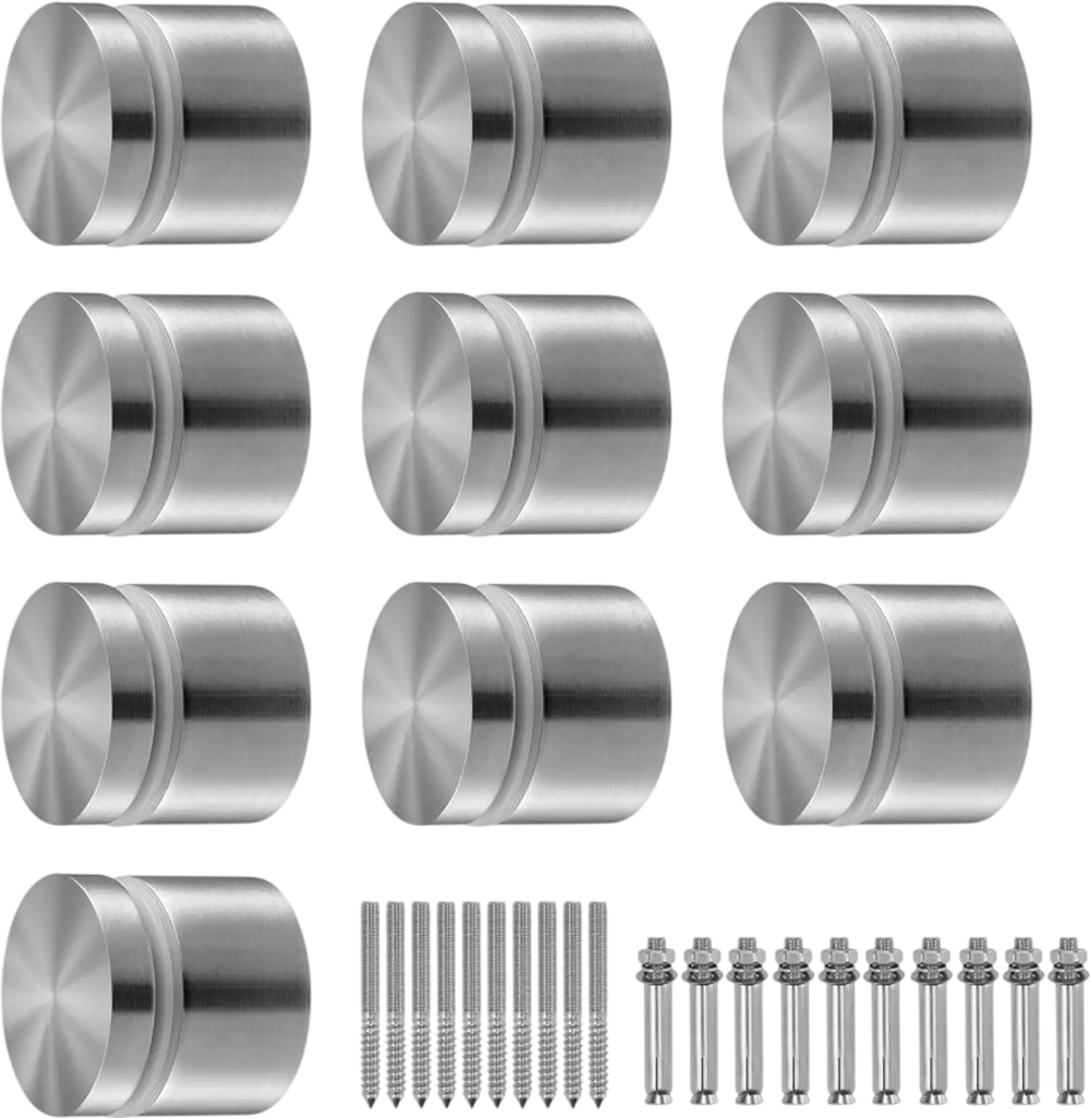 VEVOR Glass Clamp, 10 PCS Round Glass Railing Bracket for 0.31 "-0.62 " Tempered Glass, 316 Stainless Steel Glass Mounting Clamp, Glass Shelf Bracket for Balcony, Garden, Pool, Stair, Silver