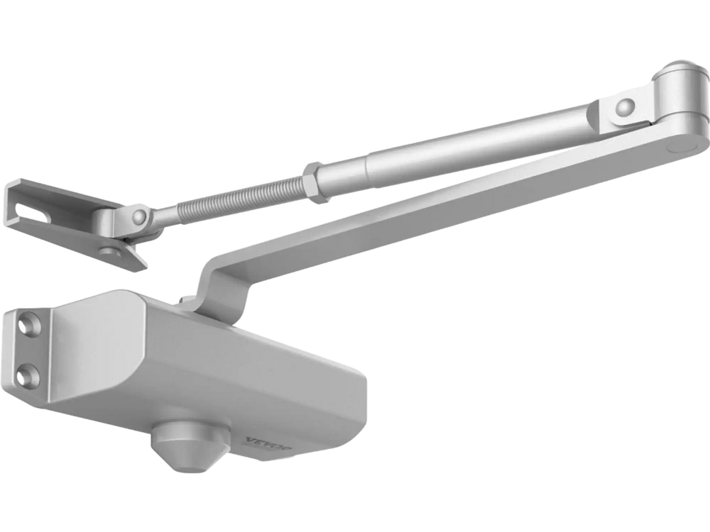 VEVOR Door Closer, Automatic Door Closer Commercial or Residential Use for Door Weights 100 Lbs, Adjustable Size Hydraulic Buffer Door Closers Heavy Duty Cast Aluminum Body, Easy Install, Silver