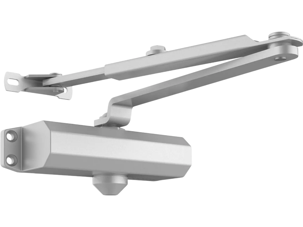 VEVOR Door Closer, Automatic Door Closer Commercial or Residential Use for Door Weights 150 Lbs, Adjustable Size Hydraulic Buffer Door Closers Heavy Duty Cast Aluminum Body, Easy Install, Silver