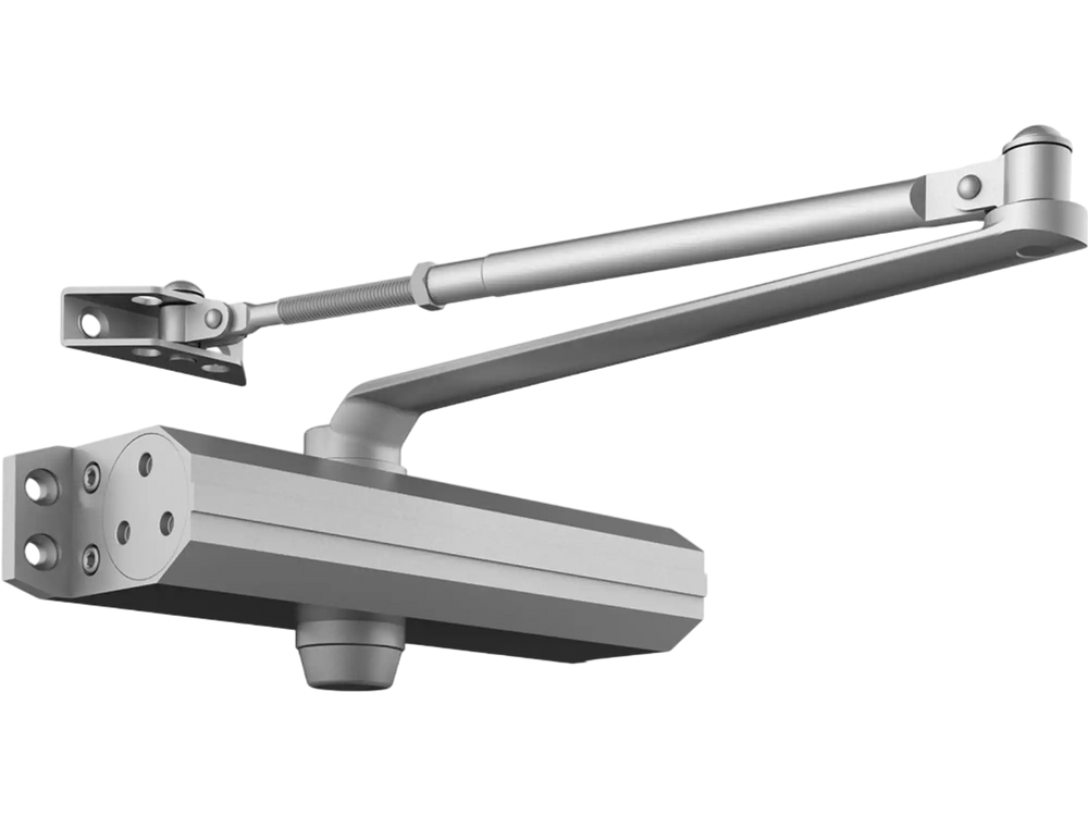 VEVOR Door Closer, Automatic Door Closer Commercial or Residential Use for Door Weights 330Lbs, Adjustable Size Hydraulic Buffer Door Closers Heavy Duty Cast Aluminum Body, Easy Install, Silver