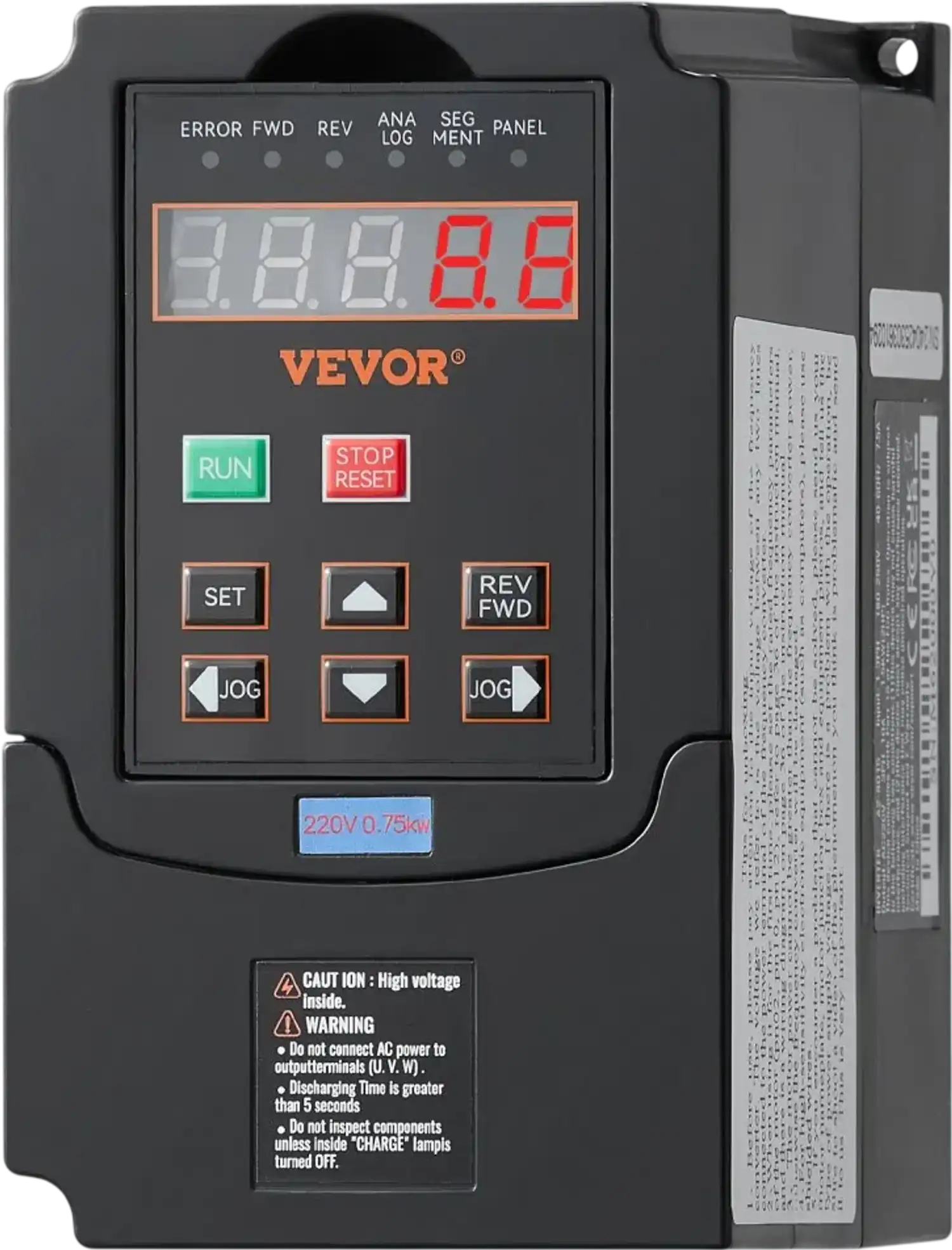 Vevor Variable Frequency Drive 1HP 0.75kW 220V 3-Phase Motor Speed Control New