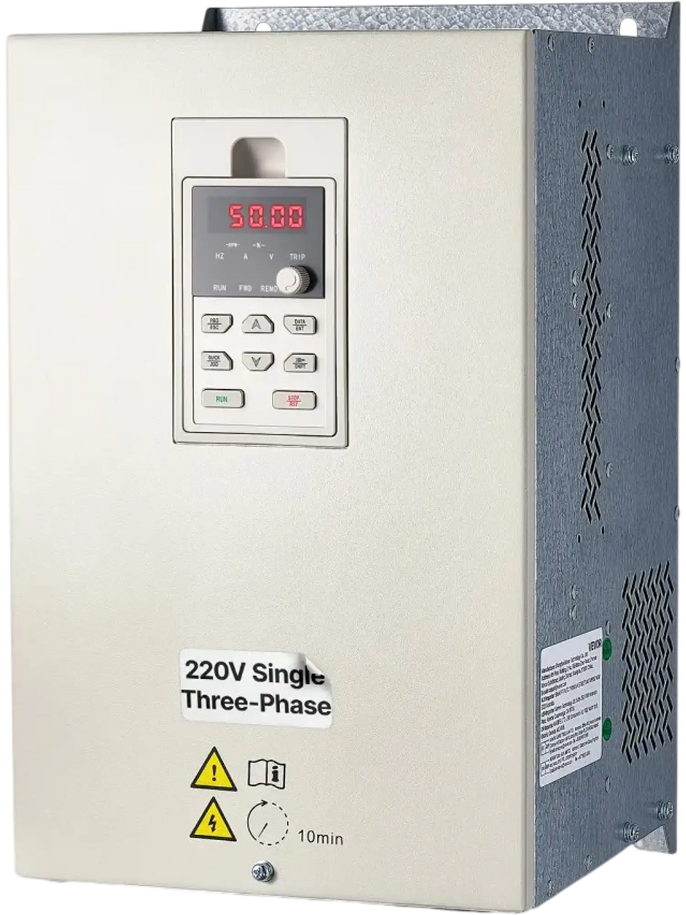 VEVOR 15HP 11KW 50A VFD, Single/3-Phase 220V Input to 3-Phase 220V Output, 0–2000Hz Variable Frequency Drive, Built-in PID for Constant Pressure Water Supply, Precision Motor Speed Control