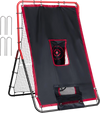 VEVOR Baseball And Softball Rebounder Net, 3.5 x 4.5 ft 2-in-1 Switch Hitter Pitch Trainer, PitchBack Baseball Pitching Return Trainer Nest, Bounce Back Net for Fielding/Throwing Practice