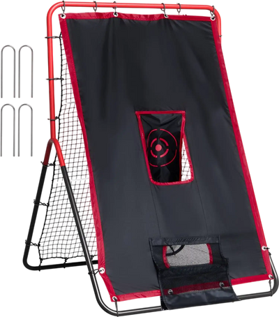 Vevor Baseball Rebounder Net 3' x 4.5' 2-in-1 Switch Hitter Pitch Trainer New