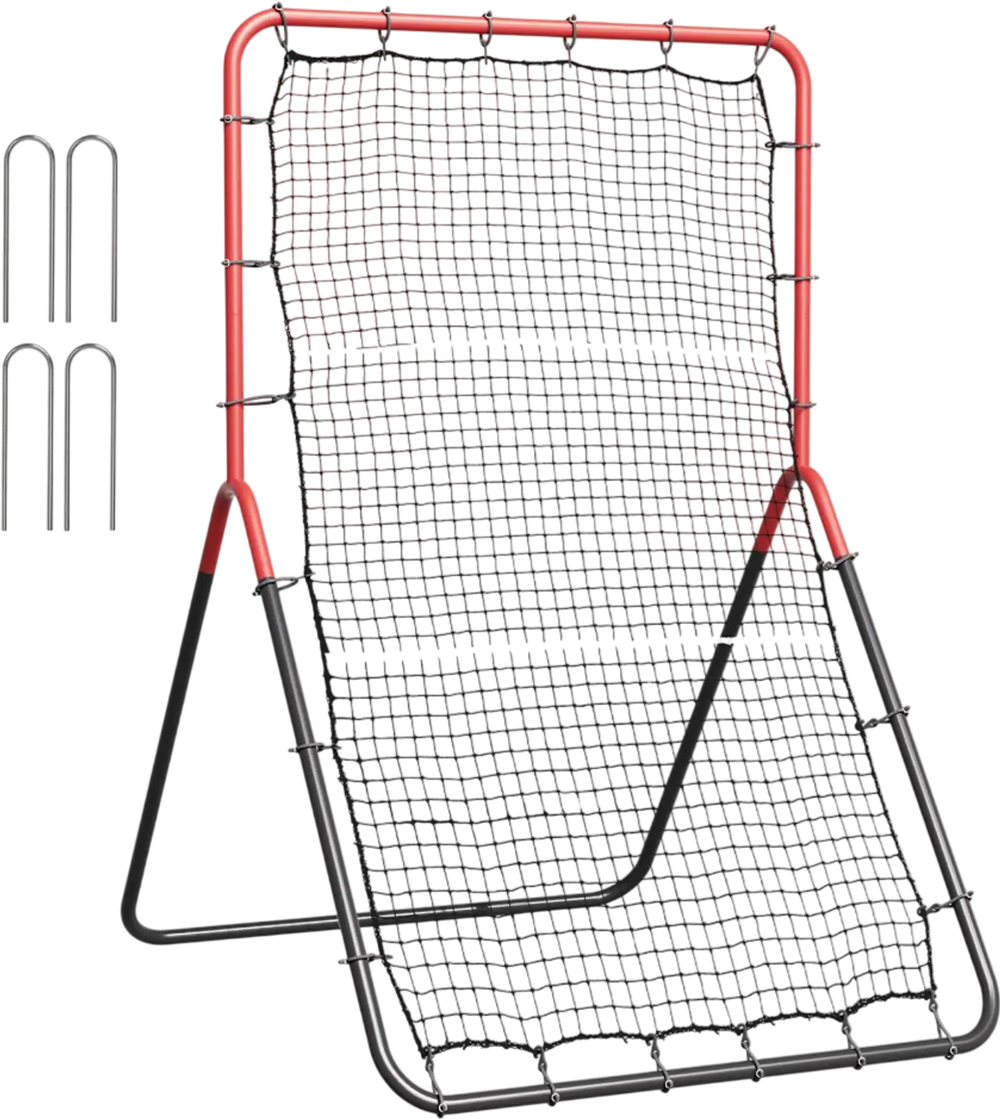 VEVOR Baseball And Softball Rebounder Net, 3 x 4.5 ft PitchBack Baseball Pitching Nest, 3-Way Baseball, Softball Pitchback Net, Fielding Trainer, Bounce Back Net for Fielding/Throwing Practice