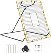 VEVOR Baseball Softball Rebounder Net 4 x 4.5 ft Pitch Back Trainer Target, 4 Adjustable Angles with Strike Zone, Steel Frame, Bounce Back Net for Pitching & Fielding Training, Return Practice