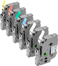 VEVOR Label Maker Tape, 6 Pack, 0.47 in / 12 mm Colored Label Maker Refills Compatible for Various Types of Brother P-Touch, Replacement for Letra Tag TZe-131 TZe-231 TZe-431 TZe-531 TZe-631 TZe-731