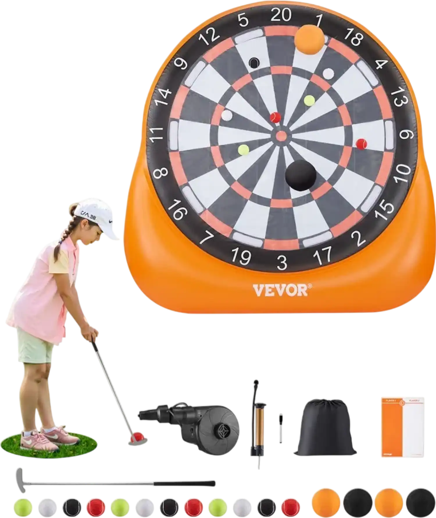Vevor Soccer Dart Board Inflatable Giant Yard Game Set New