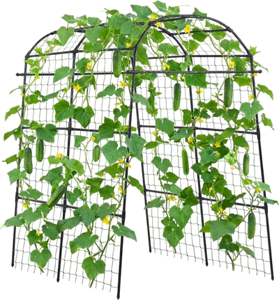 VEVOR Cucumber Trellis, U-Shape Garden Trellises for Raised Bed, Metal Arch Plant Support for Vine, Climbing Plants Outdoor, Peas, Beans, Zucchini, Tomato, Squash, Flower (70.87 x 44.09 x 82.99 in)