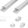 VEVOR Mini Split Line Set Cover 3-inch W 7.4Ft L, PVC Decorative Pipe Line Cover For Air Conditioner with 2 Straight Ducts & Full Components Easy to Install, Paintable for Heat Pumps, White