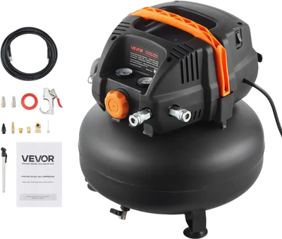 Vevor Air Compressor 150 PSI 6 Gallon Portable Pancake with 12-Piece Accessory Kit New
