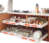 VEVOR Pull Out Cabinet Organizer, 4 Pack Expandable Width (12.2"-18.9"), 20.47" Deep Pull Out Drawers for Cabinets, Sliding Drawer for Kitchen Pantry Cabinet Organizer with Nano Adhesive Strips, White